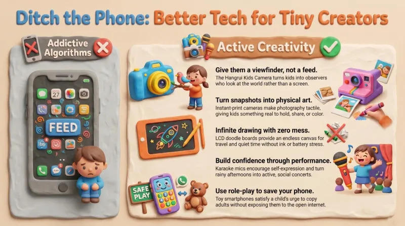 Best First Cameras & Creative Tech for Kids (Screen-Free Creativity)