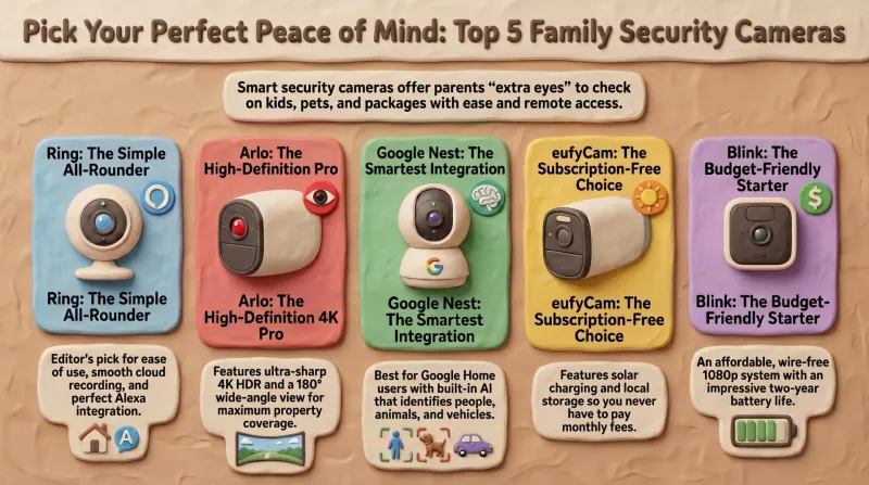 Top 5 Smart Security Camera Systems for Families (2026) – Dadnology Guide