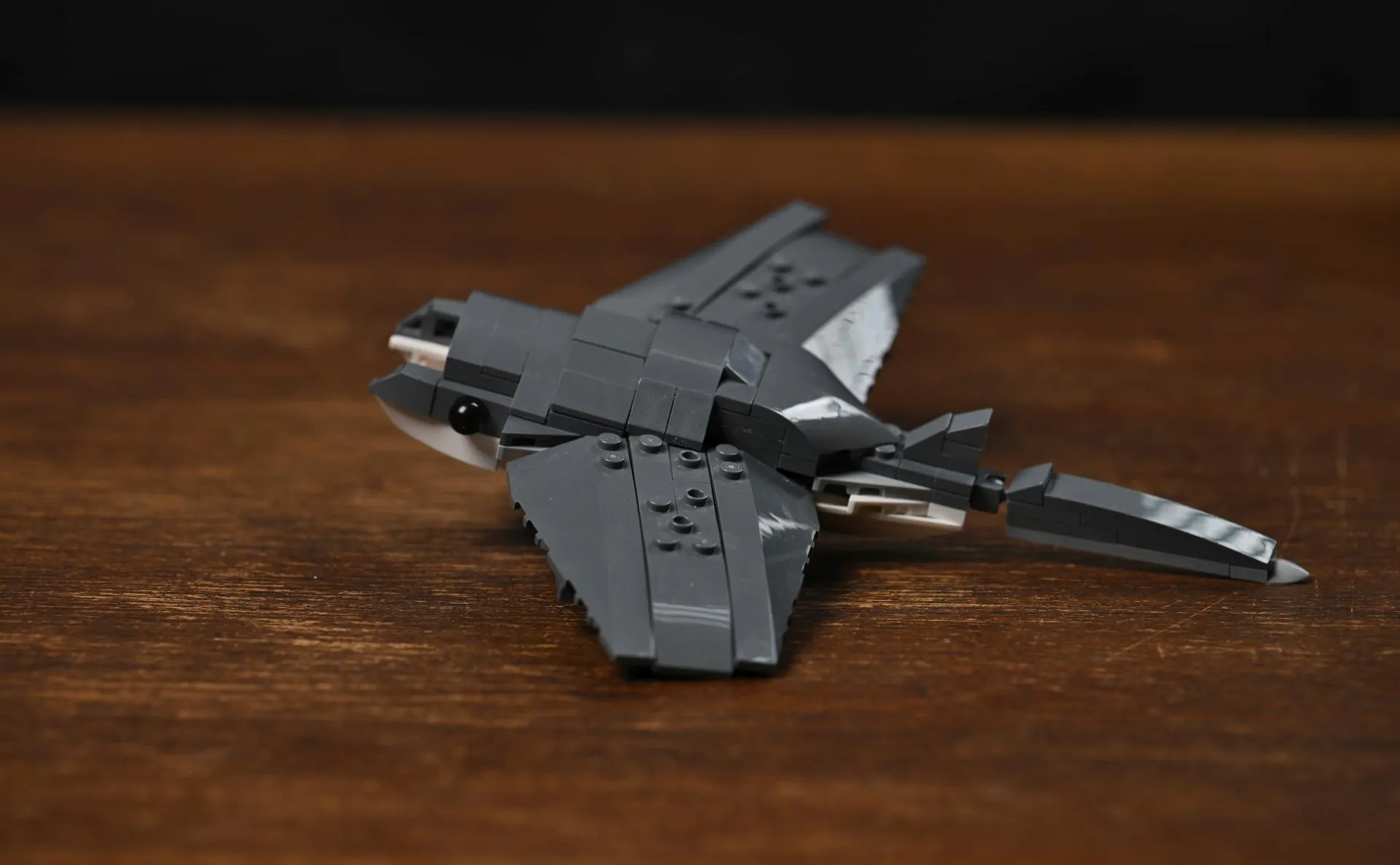LEGO Creator 3-in-1 Fierce Shark (31381) The manta ray alternate build of the LEGO Creator Fierce Shark (31381) set, photographed on a wooden table