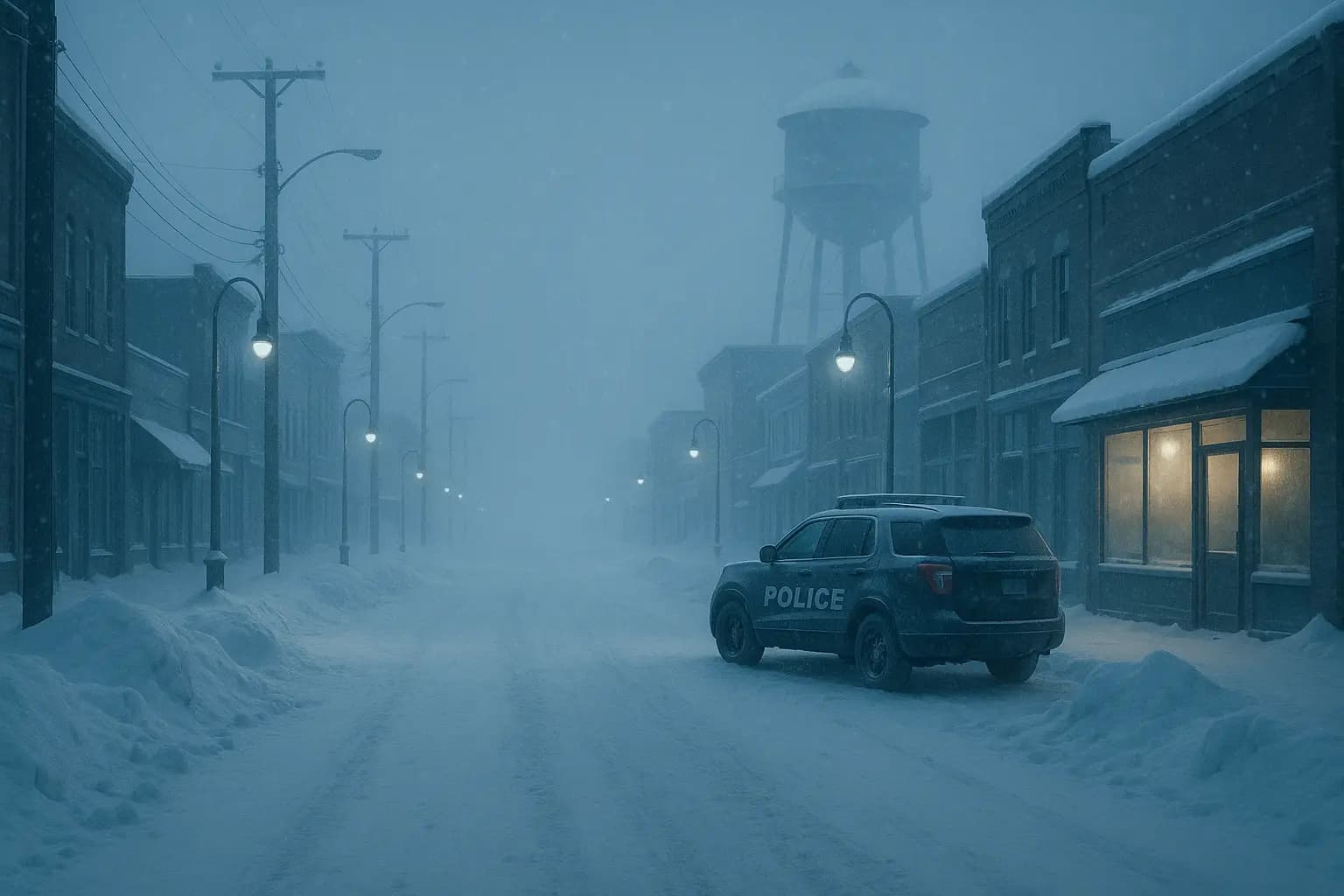 Book cover of 61 Hours by Lee Child showing a snowy road and distant headlights
