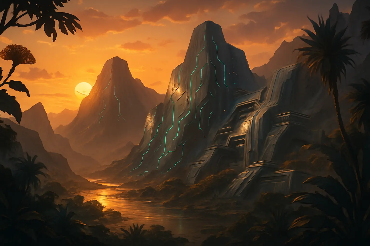 Black Panther standing on a cliff overlooking Wakanda