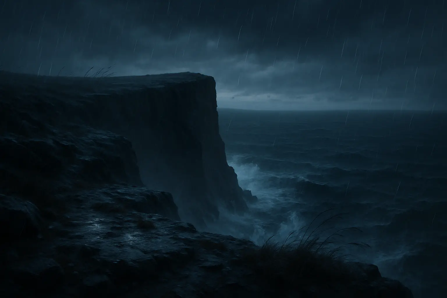 Jack Reacher standing on a windswept coastal road, eyes locked on a distant mansion