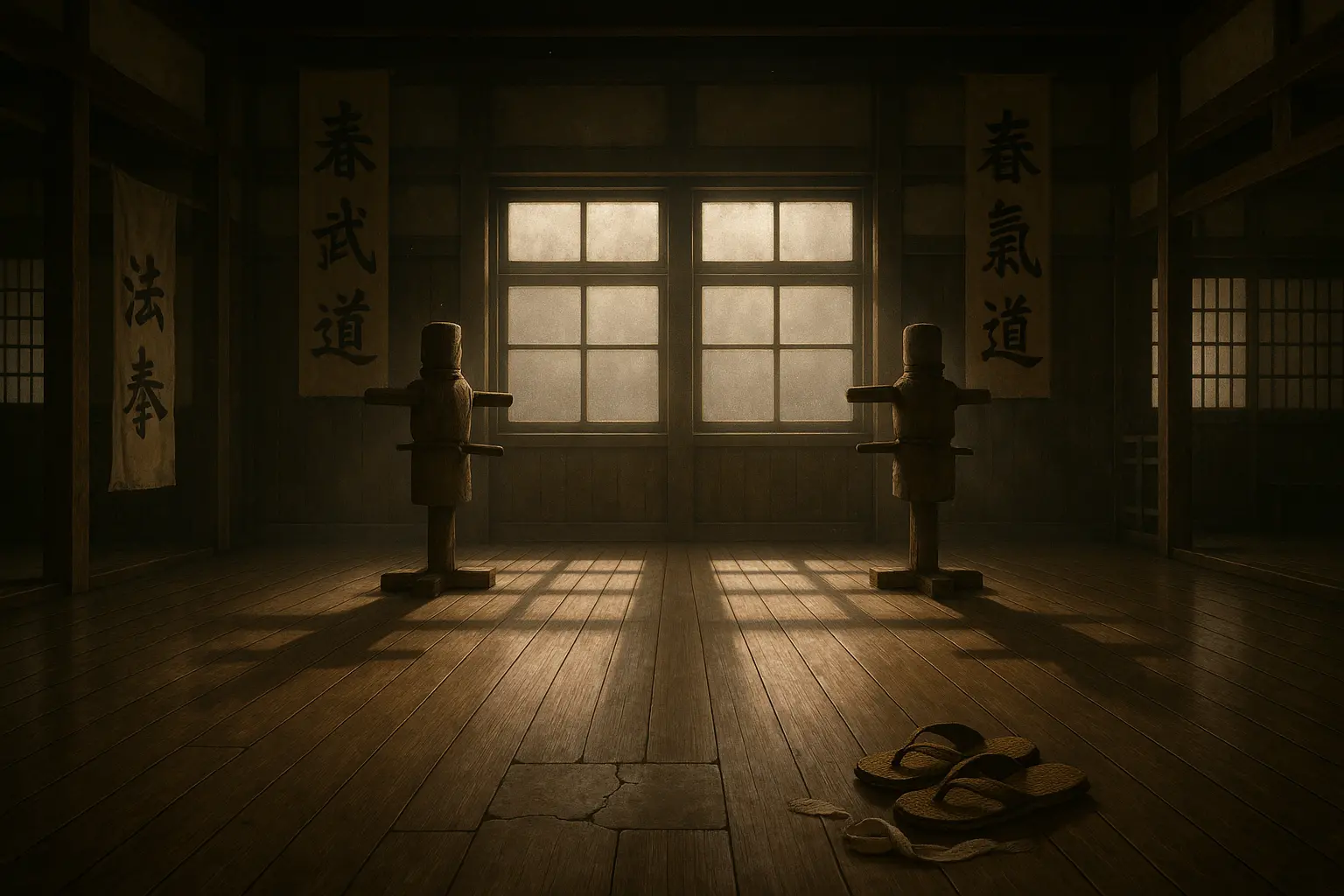 Iron Fist with glowing hand in a kung-fu pose in a dark alley